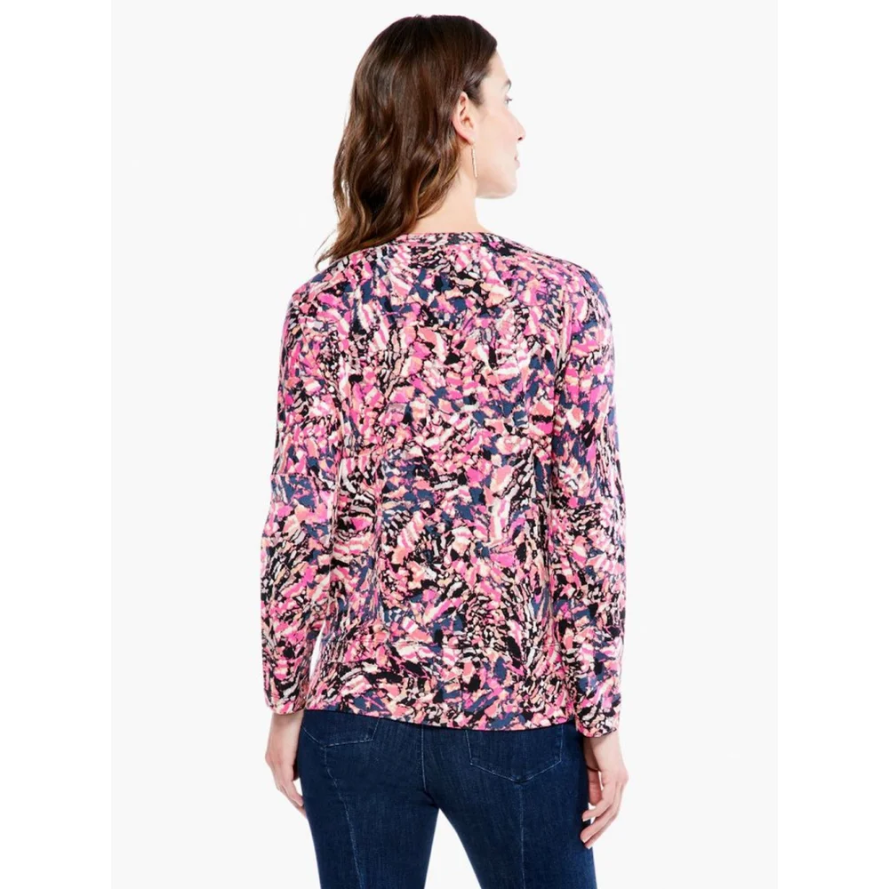 Nic + Zoe Kaleidoscope Top with Stretch Gather Detail Right Hem. - Picture 3 of 12